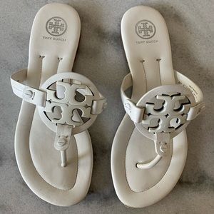 Tory Burch Miller sandal, tumbled leather white